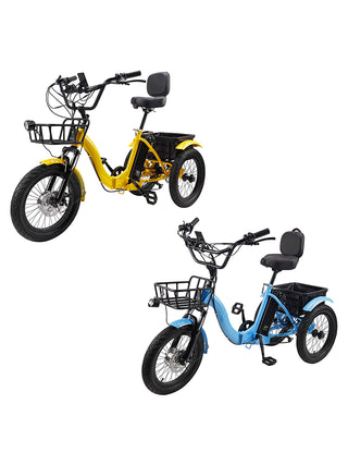 18" 7 Speed 48V 13AH 350W (peak 525W) Electric Tricycle with IPX7 Display