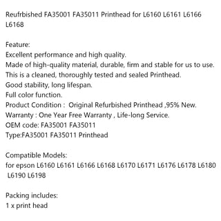 FA35001 FA35011 Printhead For epson L6160 L6161 L6166 L6168 L6170 L6171 L6176