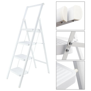4-Step Folding Step Ladder for Home - Lightweight with Wide Anti-Slip Pedal