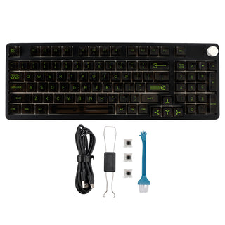 98-Key 2.4G Wireless Bluetooth Three-Mode Mechanical Keyboard With Display Knob