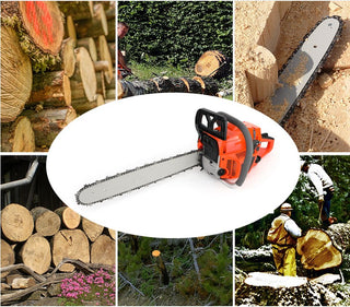 20" Gasoline Chainsaw – Engine 2 Cycl 52 Cc, 2 KW- Sawing Cutting Pruning and Trimming Wood