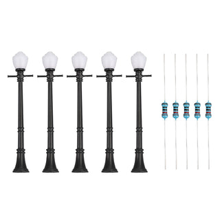 5pcs LCX04 Model Railway Lamppost lamps Street Lights O Scale LEDs