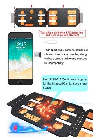 R-SIM15 Nano Unlock RSIM Card Fit for iPhone 13 Pro XS MAX XR 8 IOS 14.7