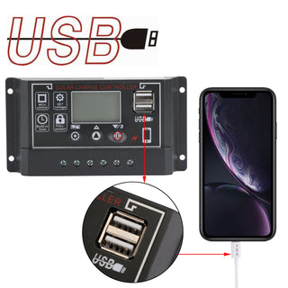 60A Solar Panel Battery Regulator Charge Controller 4-Stage Dual USB 12V/24V