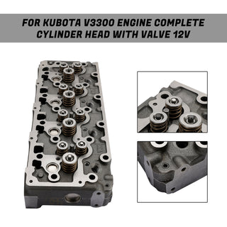 For Kubota V3300 V3300-DI Complete Cylinder Head With Valve Engine 12Valve