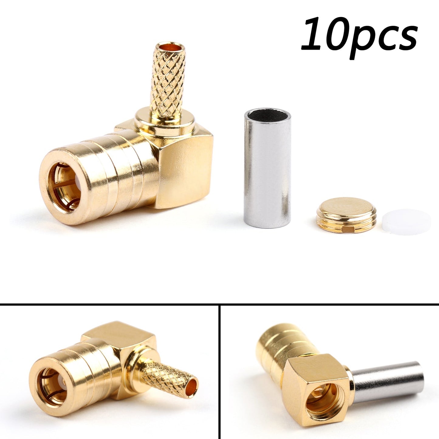 10Pcs SMB Female Jack Right Angle RG316 RG174 Cable RF Connector For GPS Antenna Generic