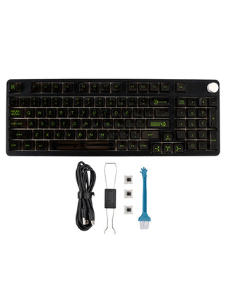98-Key 2.4G Wireless Bluetooth Three-Mode Mechanical Keyboard With Display Knob