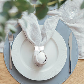 6PCS Napkin Rings Napkin Buckle Holder Adornmen Alloy Silver