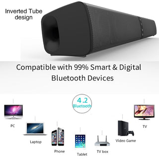 Portable Surround Sound Bar Bluetooth 2 Speaker in 1 Subwoofer TV Home Theater