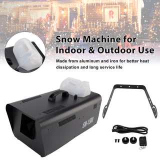 1500W Snow Machine with Wired Remote – Snowflake Maker for Christmas Parties & Stage Effects Weddings
