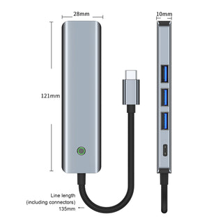 5 in 1 TYPE-C USB3.0 HDMI PD100W Interface Hub Adapter Dock for MacBook Pro 15