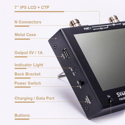 7" Screen Vector Network Analyzer SV4401A 50KHz-4.4GHz 100Db Dynamic NanoVNA