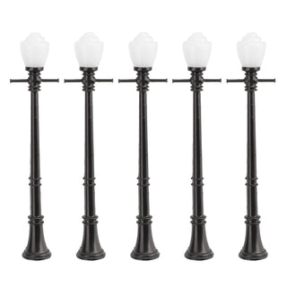 5pcs LCX04 Model Railway Lamppost lamps Street Lights O Scale LEDs