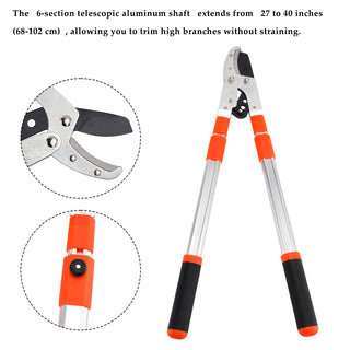 Extendable Anvil Loppers 40in Tree Trimmer Telescopic Heavy Duty Branch Cutter