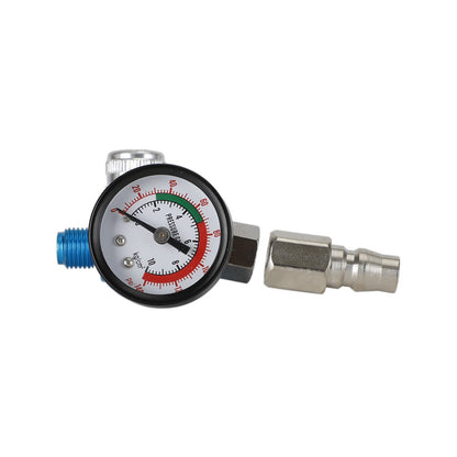 Blue Mini Air Regulator Valve Tool 1/4" Pressure Switch Gauge For Paint Gun Generic