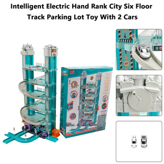 Intelligent Electric Hand Rank City Six Floor Track Parking Lot Toy With 2 Cars Toy