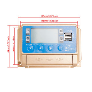 50A MPPT Solar Charge Controller with Bluetooth & APP, 12V/24V Auto for LiFePO4 & Lead-Acid Batteries (Gold)