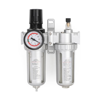 1/2"in Air Compressor Filter Oil Water Separator Trap Tools With Regulator Gauge
