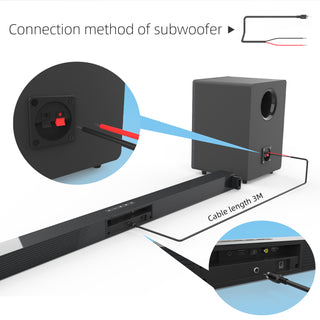 Bluetooth Subwoofer Audio Wireless Home Theater Soundbar Echo Wall Speaker