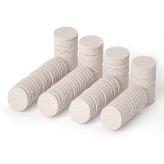 Beige Self-Stick Furniture Felt Pads 1 inch for Hard Surfaces 160 pieces one