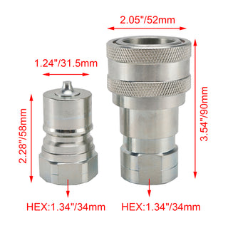 3/4" NPT ISO 7241-B Quick Disconnect Hydraulic Couplings / Couplers