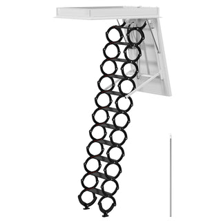 11 Steps Electirc Attic Ceiling Ladder 31.5*43.31" Black Alloy steel Loft Stairs