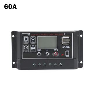 60A Solar Panel Battery Regulator Charge Controller 4-Stage Dual USB 12V/24V