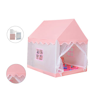 Assembly Tent with Metal Frame Kids Indoor Play Tent for Boys & Girls Optional Star Lights & Mat Portable Children’s Playhouse with Carry Bag Pink Mesh Window
