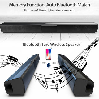 Wireless Surround Sound Bar 4 Speaker System BT Subwoofer TV Home Theater Remote