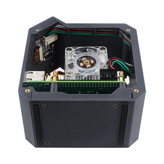 Raspberry Pi 5th Vertical Tower Fan Set w 0.96 inch OLED Screen Radiator Shell