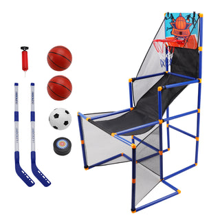 3In1 Scoring Basketball Stand Football Hockey Toy Gift Set For 3+ Years Kids  Toy