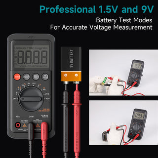 Digital Multimeter Tester - Auto-Ranging for AC/DC Voltage, Current, Resistance, Continuity