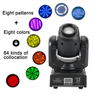 LED Party Light Moving Head 8Gobo Stage Lighting  DJ DMX Beam Bar Disco