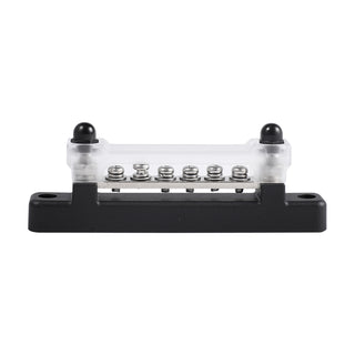6 Way Blade Fuse Box Block Auto Marine Boat Holder Cover 12V Bus Bar Kit Black