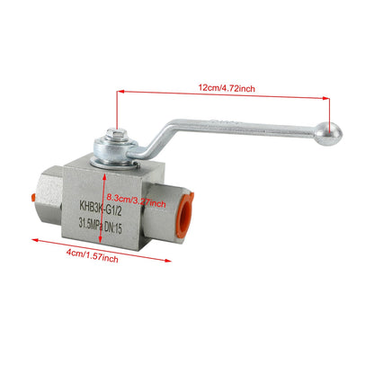 3 Way Hydraulic Ball Valve 1/4" NPT Female High Pressure Ball Valve Generic