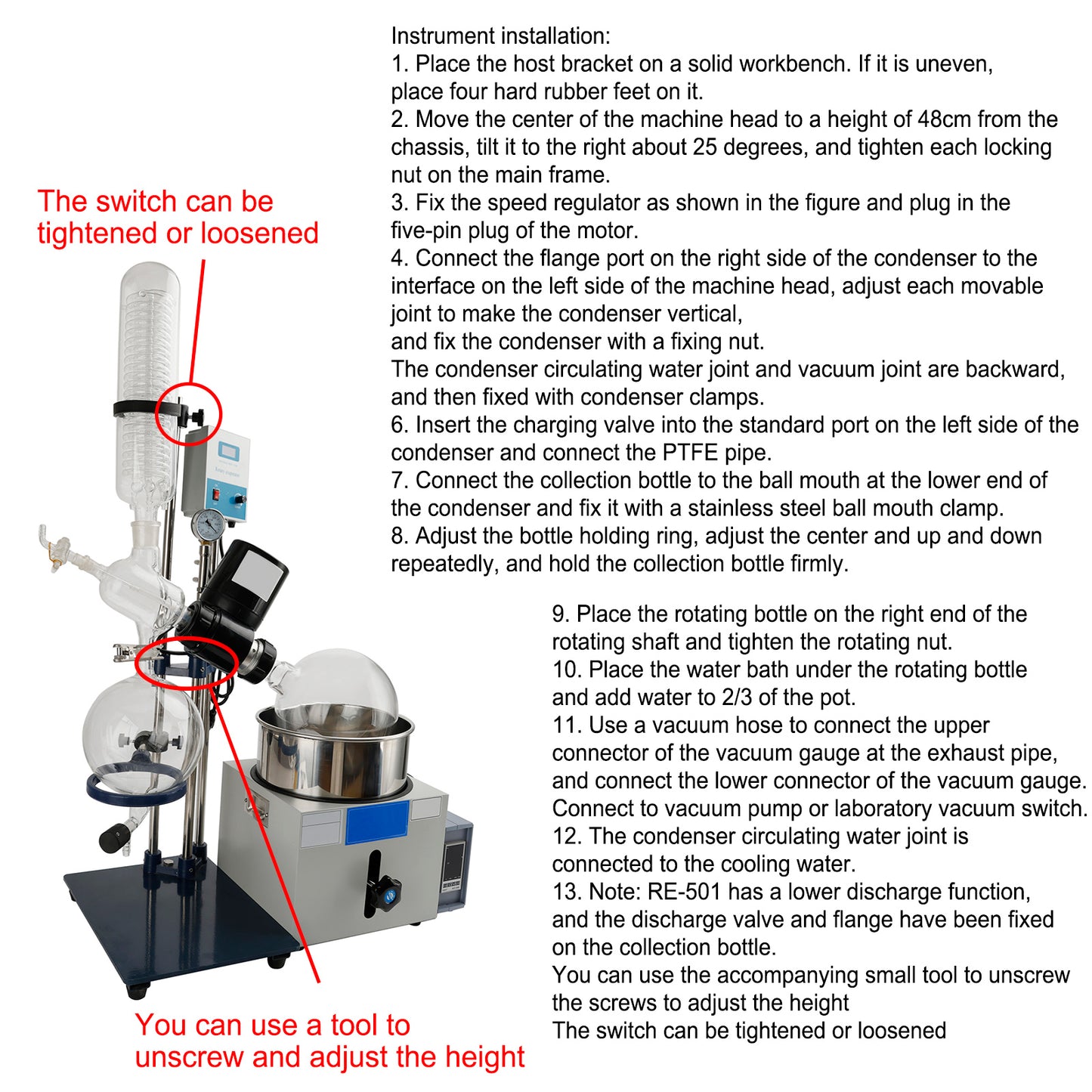 5L Rotary Evaporator Rotavapor Vacuum Evaporation Digital Water Bath Lab