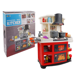 52Pcs Plastic Tableware Kitchen Set With Faucet Water Spray Function Kid