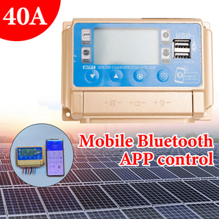40A MPPT Bluetooth Solar Charge Controller Charger 12V/24V LiFePO4 Battery Gold