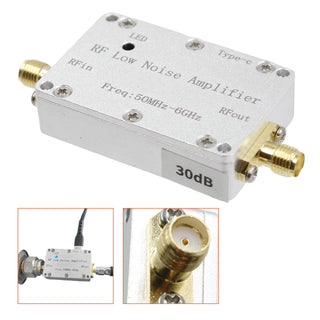 50m-6GHz Radio Frequency Amplifier 30dB High-Gain Front LNA Low Noise Signal
