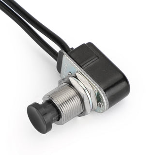 1pc Normally Open Momentary Self-resetting Push Button Reset Switch w/Wire Black