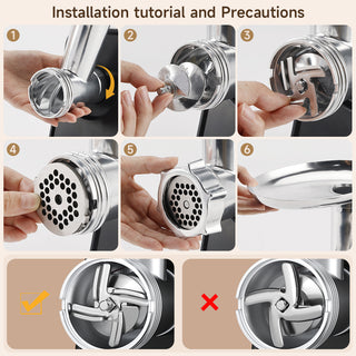 5 in 1 Electric Meat Grinder: 600W Meat Grinder with 3 Blades Sausage