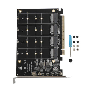 PCI-E 4 Disk Expansion Card M.2 NVME X16 Adapter Expension Card 2230 2242 2260