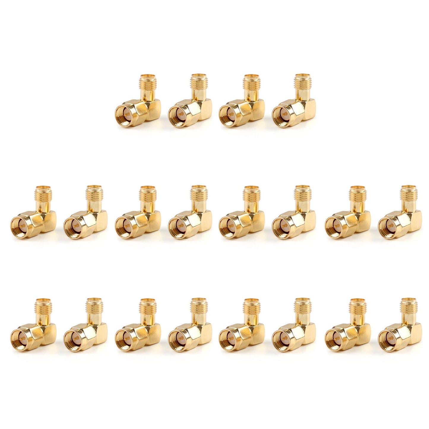 20Pcs SMA Female Jack To SMA Male Plug Right Angle 90 Degree RF Connector Generic