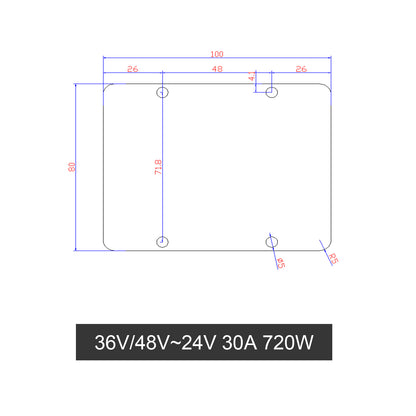 Waterproof DC 36V/48V to 24V 720W 30A Step-Down Power Supply Converter Regulator