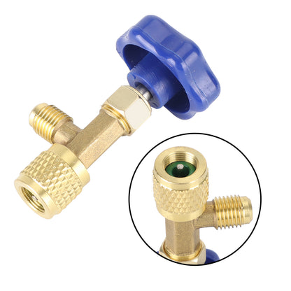 1/4 Sae Air Conditioning A/C Refrigerant Brass Can Tap Valve Opener Blue