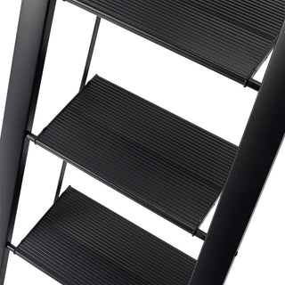 5-Step Folding Ladder, Aluminum with Anti-Slip Pedal - Heavy Duty & Stable Step Stool