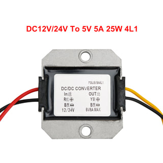 Car Power Supply Module Adapter DC-DC Converter 12/24V Step Down To 5V 5A 25W