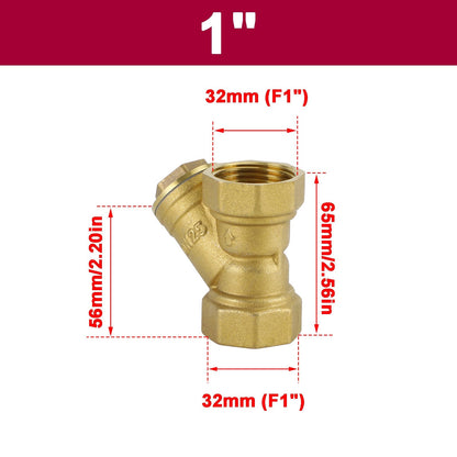 1/2"-1" NPT Thread Y Shaped Brass Strainer Filter Valve Connector For Water Oil Generic