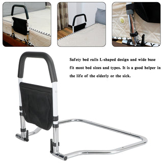 Foldable Bed Rail Safety Assist Handle Hand Guard Grab Bar Elderly Handicap