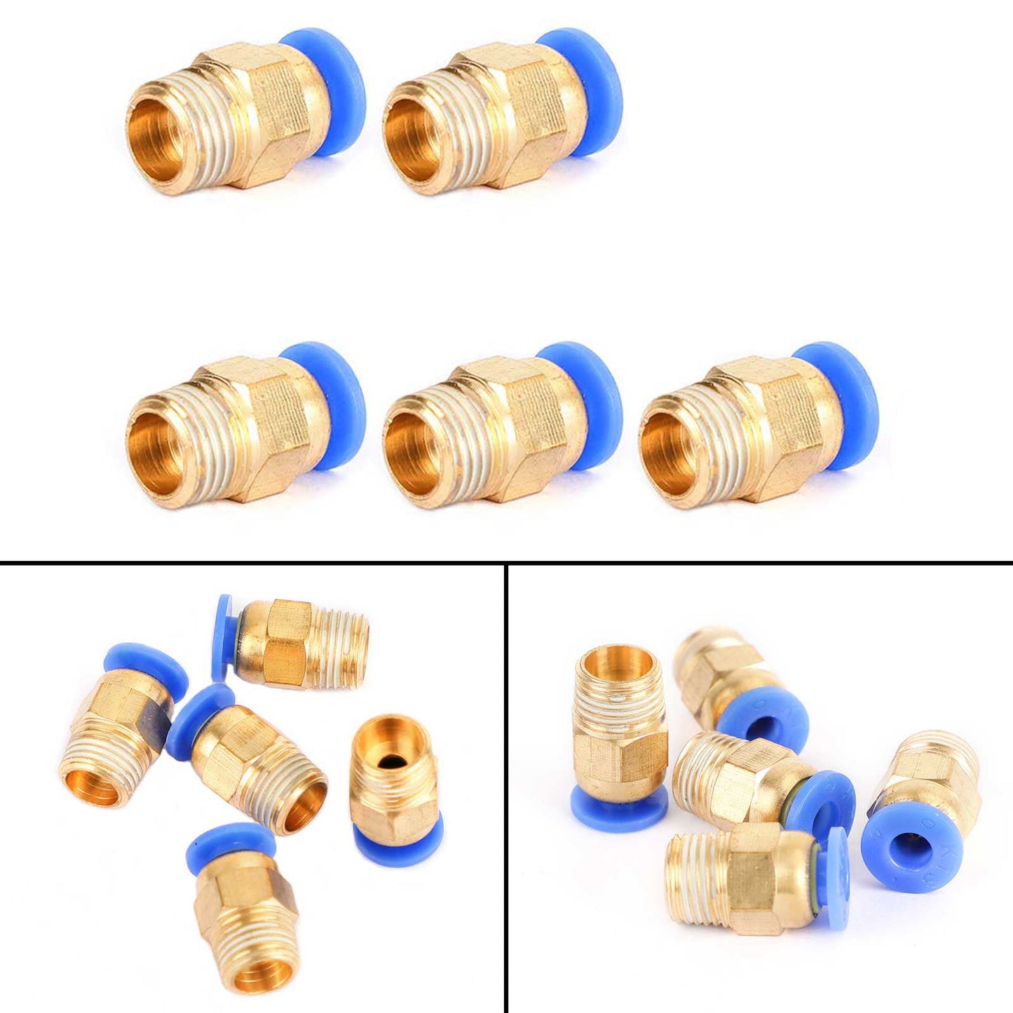 10x Pneumatic 1/4" Tube X 1/8" NPT Male Connector Push In To Air Connect Fitting Generic